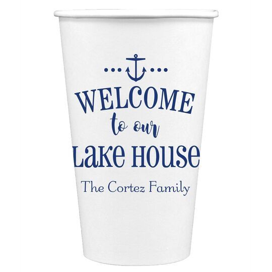 Welcome to Our Lake House Paper Coffee Cups